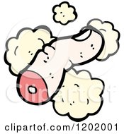 Cartoon Of A Severed Finger And Clouds Royalty Free Vector Illustration by lineartestpilot