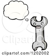 Cartoon Of A Thinking Wrench Royalty Free Vector Illustration by lineartestpilot
