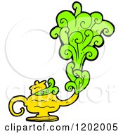 Cartoon Of A Magic Lamp Royalty Free Vector Illustration by lineartestpilot