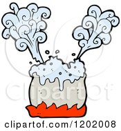 Cartoon Of A Cooking Pot Steaming Royalty Free Vector Illustration by lineartestpilot