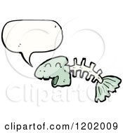 Cartoon Of Fish Bones Speaking Royalty Free Vector Illustration by lineartestpilot