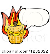 Poster, Art Print Of Flaming Jack-O-Lantern Speaking