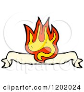 Cartoon Of A Flaming Banner Royalty Free Vector Illustration by lineartestpilot