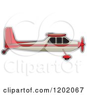Clipart Of A Small Light Airplane 2 Royalty Free Vector Illustration