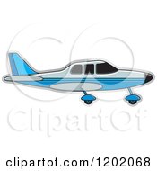 Clipart Of A Small Blue Light Airplane 2 Royalty Free Vector Illustration