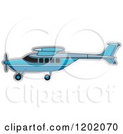 Clipart Of A Small Blue Light Airplane Royalty Free Vector Illustration