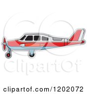 Clipart Of A Small Light Airplane Royalty Free Vector Illustration
