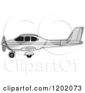 Clipart Of A Small Silver Light Airplane 8 Royalty Free Vector Illustration