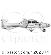 Clipart Of A Small Silver Light Airplane 9 Royalty Free Vector Illustration