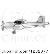 Clipart Of A Small Silver Light Airplane 5 Royalty Free Vector Illustration