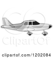 Clipart Of A Small Silver Light Airplane 11 Royalty Free Vector Illustration