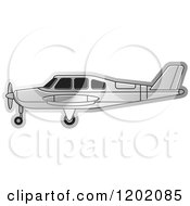 Clipart Of A Small Silver Light Airplane 12 Royalty Free Vector Illustration
