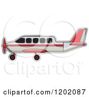 Clipart Of A Small Light Airplane 5 Royalty Free Vector Illustration
