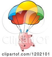 Poster, Art Print Of Pig Parachuting
