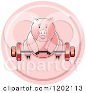 Poster, Art Print Of Fit Pig Exercising And Lifting A Barbell Icon