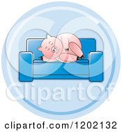 Poster, Art Print Of Pig Sleeping On A Sofa Icon