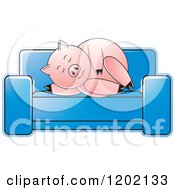 Poster, Art Print Of Pig Sleeping On A Sofa