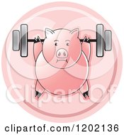 Poster, Art Print Of Fit Pig Exercising With A Heavy Barbell Icon