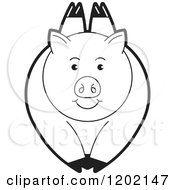 Poster, Art Print Of Black And White Pig Leaping