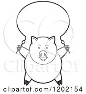 Poster, Art Print Of Black And White Pig Exercising With A Jump Rope