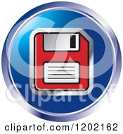 Clipart Of A Round Computer Floppy Disk Icon Royalty Free Vector Illustration by Lal Perera