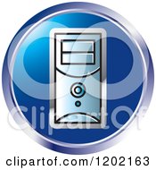 Clipart Of A Round Computer Tower Icon Royalty Free Vector Illustration