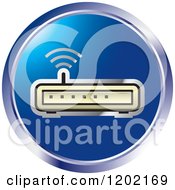 Clipart Of A Round Computer Internet Modem Royalty Free Vector Illustration