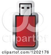 Clipart Of A Computer Flash Pen Drive Icon Royalty Free Vector Illustration by Lal Perera
