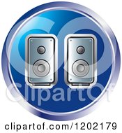 Clipart Of A Round Computer Speakers Icon Royalty Free Vector Illustration