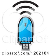 Clipart Of A Computer Wireless Usb Modem Royalty Free Vector Illustration by Lal Perera