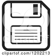 Black And White Computer Floppy Disk Icon