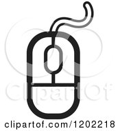 Clipart Of A Black And White Computer Mouse Icon Royalty Free Vector Illustration by Lal Perera