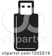 Black And White Computer Flash Pen Drive Icon