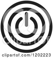 Clipart Of A Black And White Computer Power Button Icon Royalty Free Vector Illustration