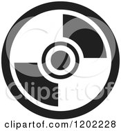Clipart Of A Black And White Computer Software Cd Icon Royalty Free Vector Illustration by Lal Perera