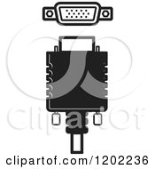 Clipart Of A Black And White Computer Vga Socket Icon Royalty Free Vector Illustration