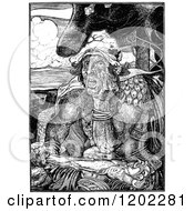 Clipart Of Vintage Black And White Pilgrims Progress Giant Despair Royalty Free Vector Illustration by Prawny Vintage