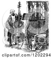 Poster, Art Print Of Vintage Black And White Bass Player