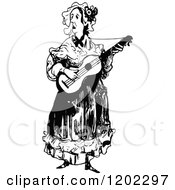 Poster, Art Print Of Vintage Black And White Music Woman