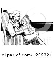 Poster, Art Print Of Vintage Black And White Oz Girl And Grandpa
