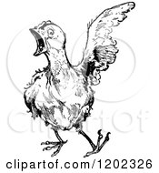 Clipart Of A Vintage Black And White Emerald Oz Hen Royalty Free Vector Illustration