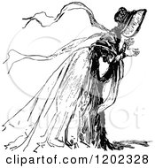 Clipart Of A Vintage Black And White Emerald Oz Lady Royalty Free Vector Illustration