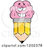 Poster, Art Print Of Happy Brain Pencil Mascot