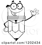 Poster, Art Print Of Business Pencil Mascot Waving