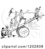 Clipart Of Vintage Black And White Gutter Snipes Royalty Free Vector Illustration