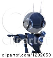 Poster, Art Print Of 3d Blue Android Robot Pointing To The Left