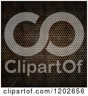 Clipart Of A 3d Rusted Perforated Metal Background Royalty Free CGI Illustration