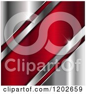 Poster, Art Print Of 3d Silver Diagonal Corners Over Red