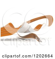 Poster, Art Print Of 3d Abstract Orange And White Ribbon Over White