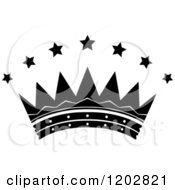 Poster, Art Print Of Black And White Crown With Luxury Stars